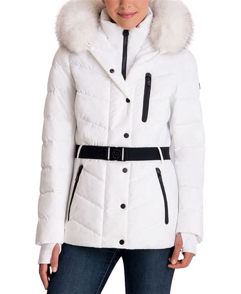 michael kors belted jacket with hood|michael kors jacket puffer.